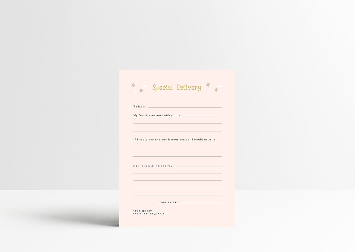 Pen Pal Printable Letter, Letter Writing Kit, Unicorn Girl Pen Pal ...
