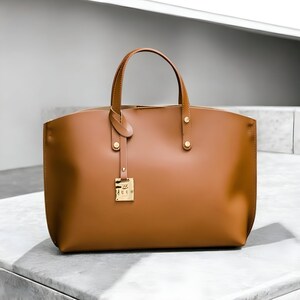 ANGELA Camel leather bag