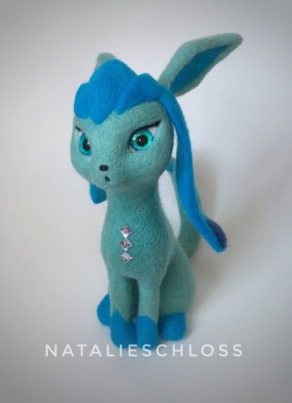 Needle Felted Pokemon Glaceon Anime 21 Cm Felting Etsy Ireland