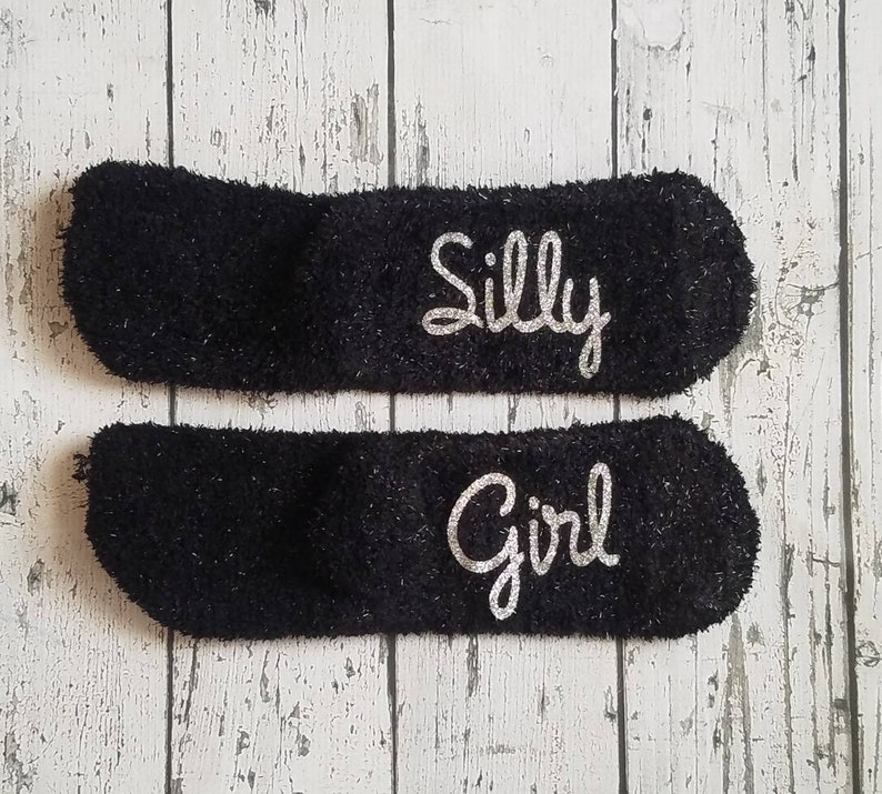 Silly Girl Fuzzy Warm Socks AnniversaryBirthday GiftDate NightGag GiftStocking Stuffer wine beer socks ladiesbaby Shower