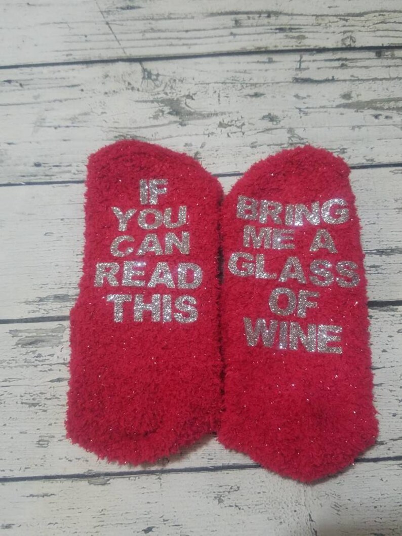 Silly Girl Fuzzy Warm Socks AnniversaryBirthday GiftDate NightGag GiftStocking Stuffer wine beer socks ladiesbaby Shower