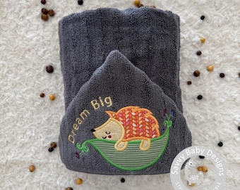 Embroidered Hooded Bath Towel