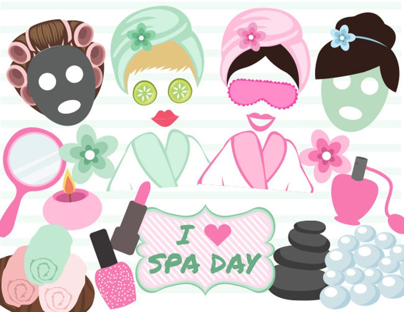 Printable Spa Party Photo Booth Props Spa Girl Salon Party | Etsy