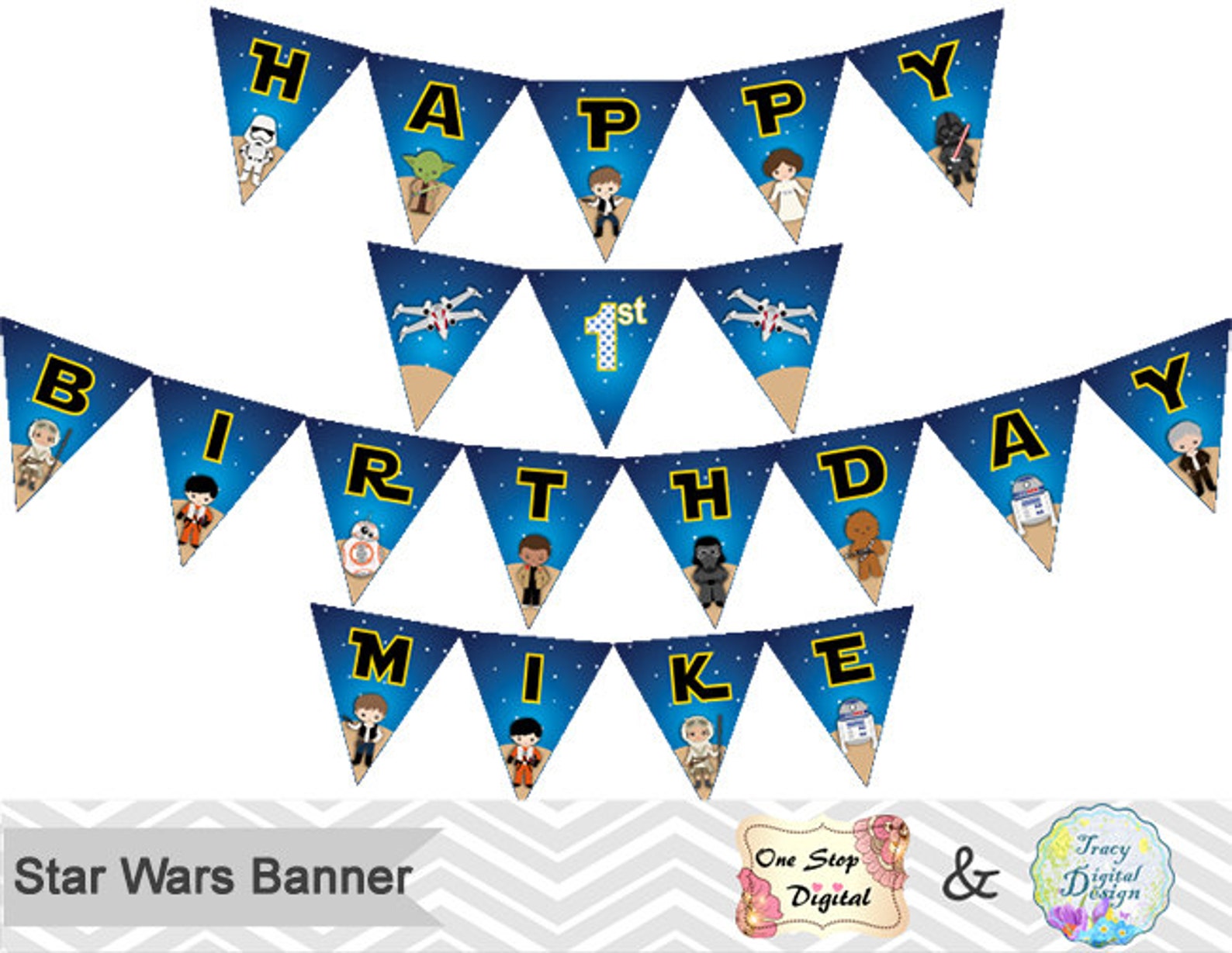 Printable Star Wars Banner Star Wars Birthday Party Banner | Etsy