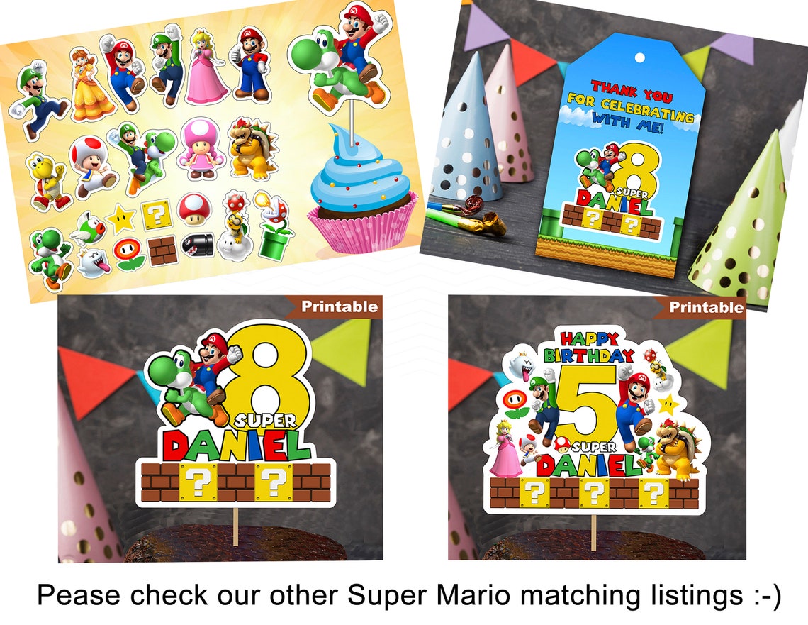 Printable Super Mario Banner Super Mario Birthday Party | Etsy