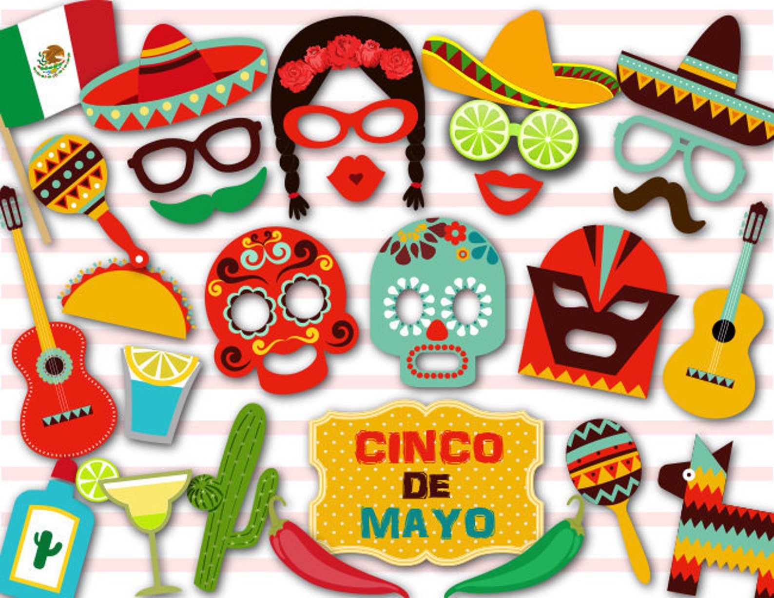 Printable Mexican Photo Booth Props