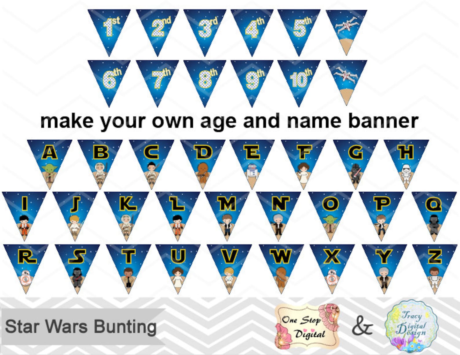 Printable Star Wars Banner Star Wars Birthday Party Banner | Etsy