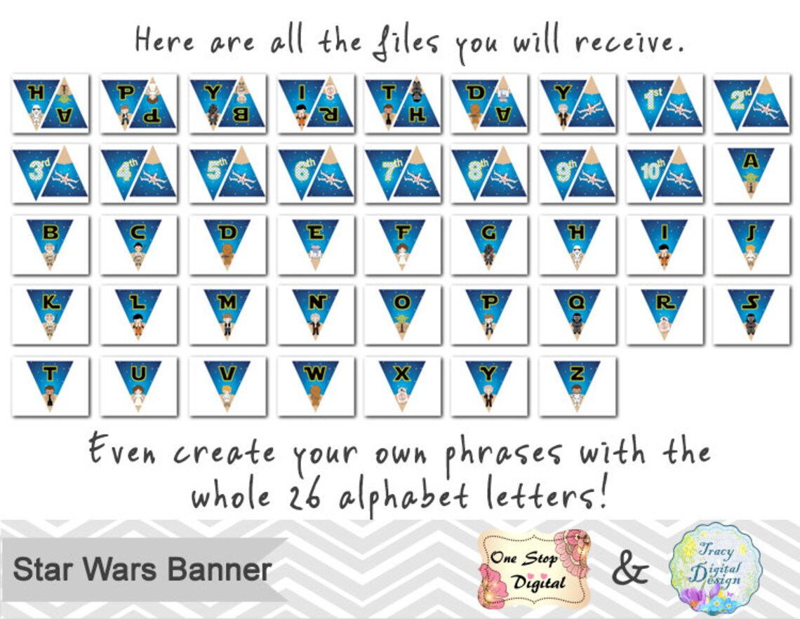 Printable Star Wars Banner Star Wars Birthday Party Banner | Etsy