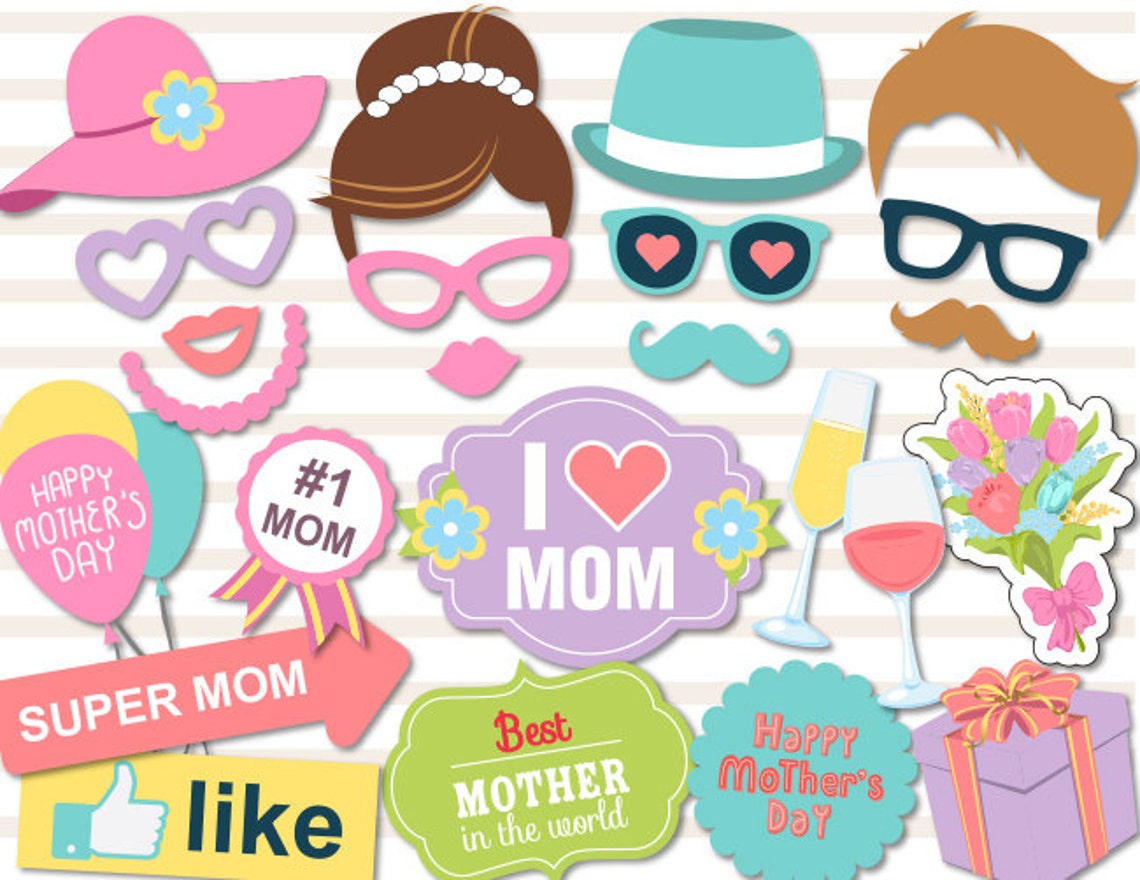 Printable Mother's Day Photo Booth Props Mother's | Etsy