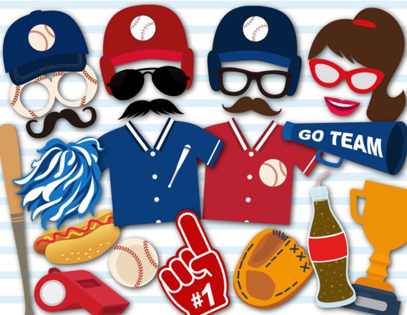 Printable Baseball Photo Booth Props Baseball night Party Etsy