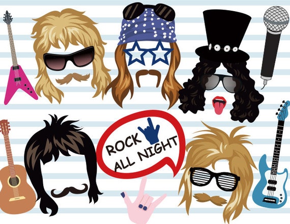 Printable Rock Star Photo Booth Props Rock Party Photobooth | Etsy