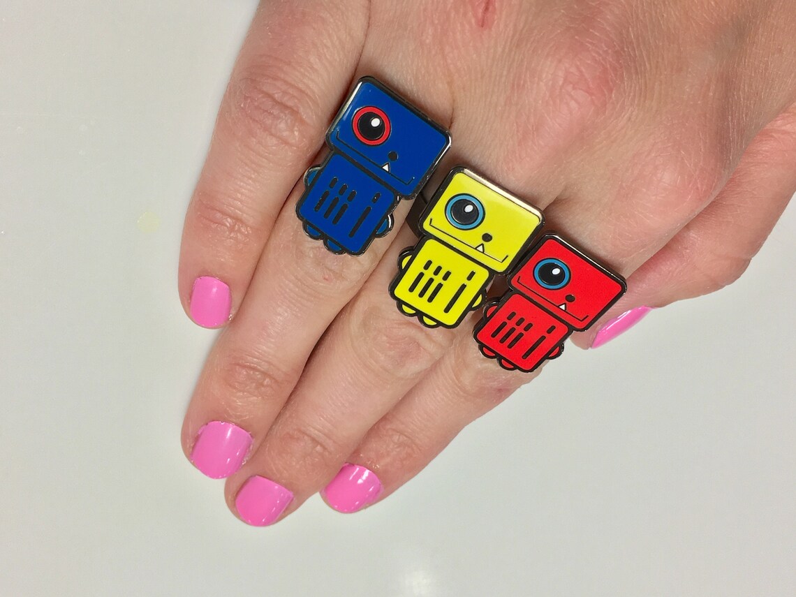 Ring Bundle Ring Set of 3 Robot Rings Robot Jewelry Etsy France
