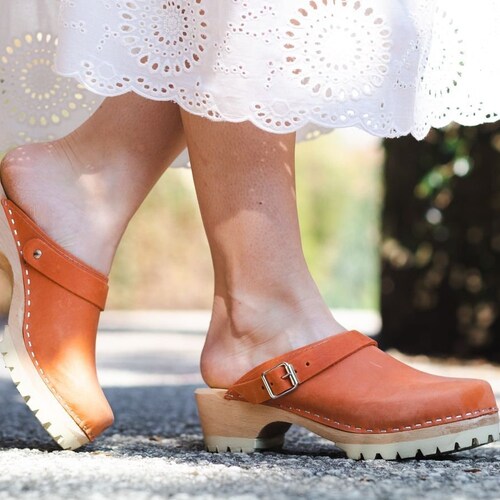 Swedish Clogs Classic Brown Oiled Nubuck Leather on Tractor - Etsy