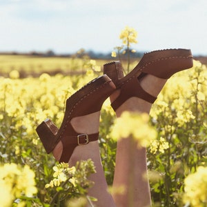 Swedish Clogs Highwood Cinnamon Leather by Lotta from Stockholm / Wooden Clogs / High Heel Mary Jane / Sweden / lottafromstockholm image 2