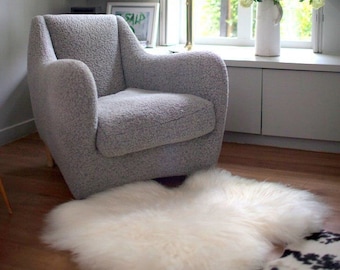 Tapis en peau de mouton islandais blanc Grand tapis en peau de mouton Tapis en peau de mouton Jeter chaise Housse de canapé Hygge scandinave