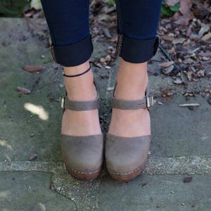 Swedish Clogs Highwood Taupe Oiled Nubuck Leather by Lotta From ...