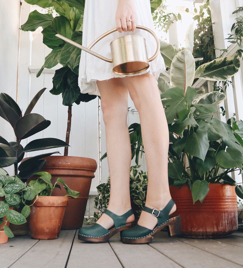 Swedish Clogs Highwood Dark Green Leather by Lotta From - Etsy Canada
