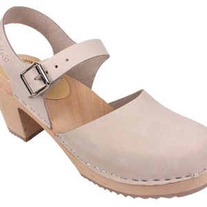 Highwood Oatmeal Oiled Nubuck Leather by Lotta from Stockholm Wooden Clogs