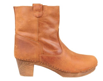 Lotta's Anna Clog Boots in Brown Leather by Lotta From - Etsy Denmark