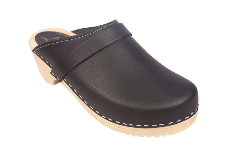 Swedish Clogs Classic Black Leather by Lotta From Stockholm / - Etsy