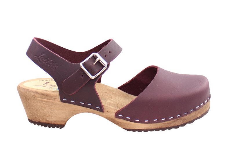 BJORK Margareta Houten Klompensandalen in Navy Oiled Leather Schoenen damesschoenen Klompen & Muilen