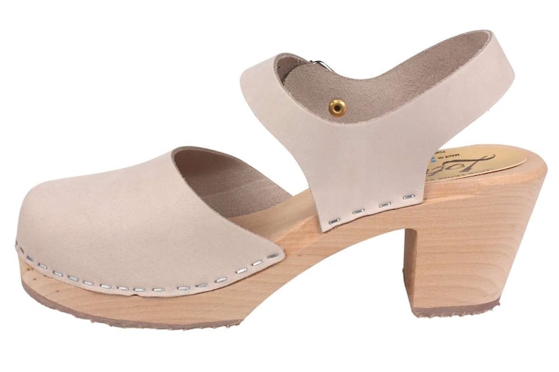 Highwood Oatmeal Oiled Nubuck Leather by Lotta from Stockholm Wooden Clogs