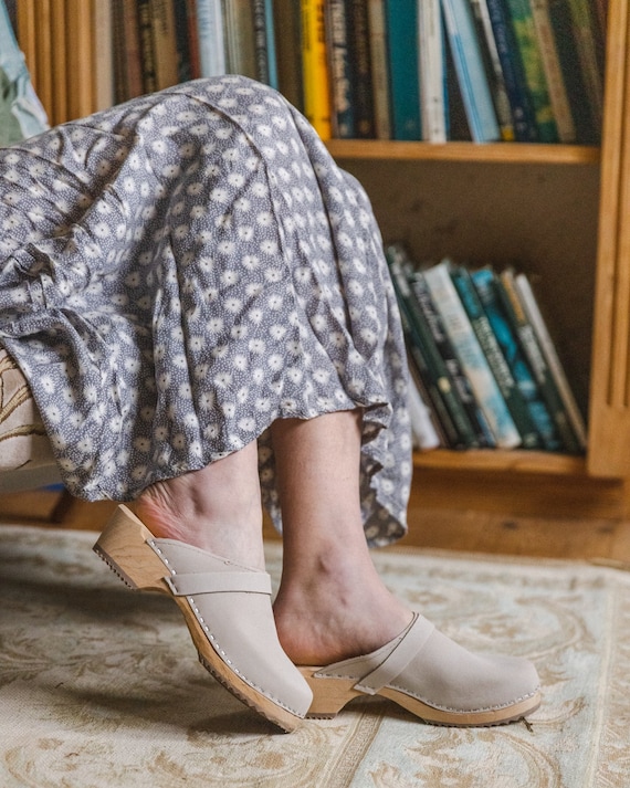 Swedish Clogs Mules Sweden Classic Oatmeal Oiled Nubuck Leather by Lotta From Stockholm Wooden Handmade Low Heel Lottafromstockholm Etsy Canada
