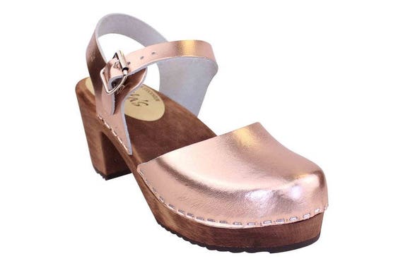 rose gold clogs