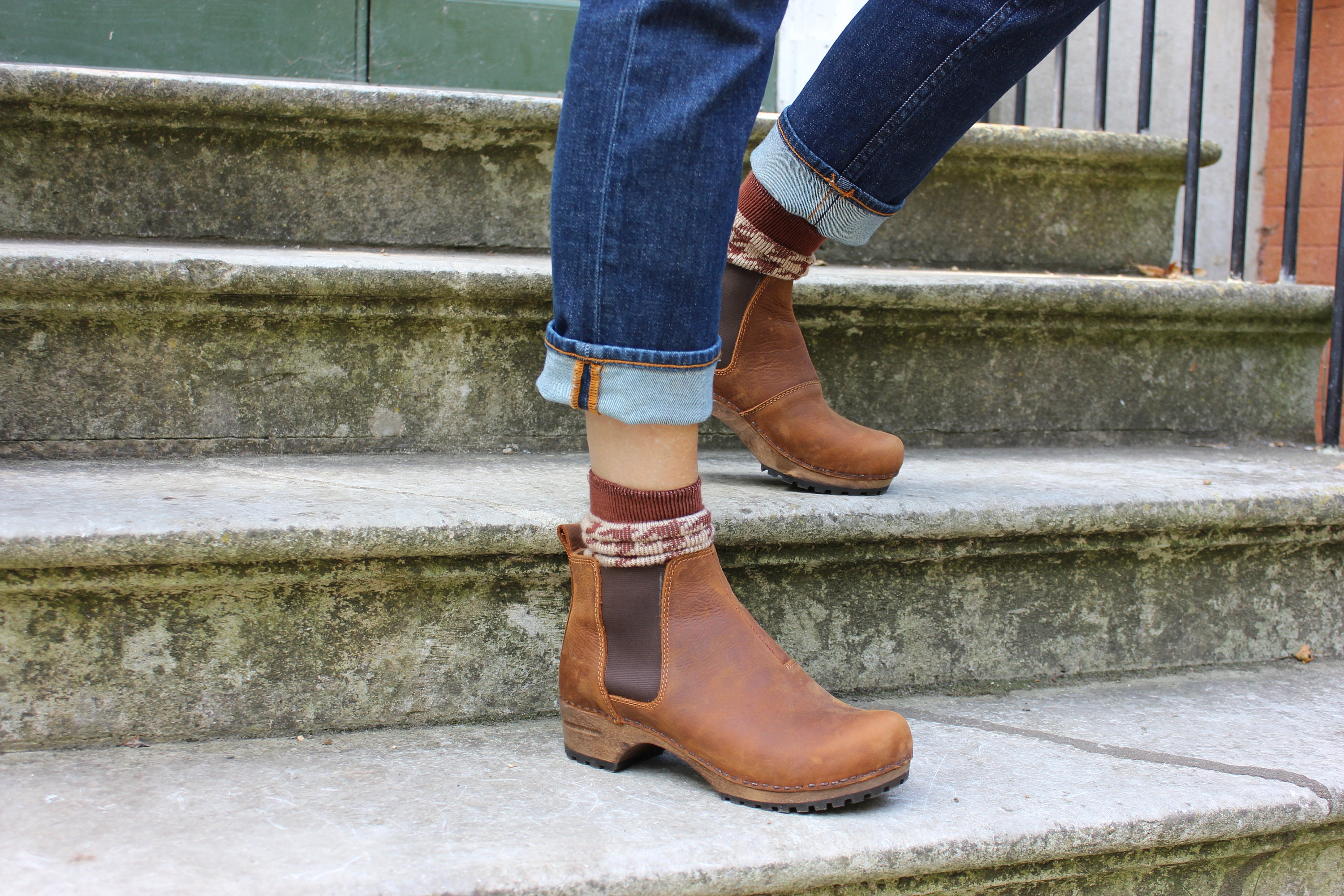 Lotta's Jo Clog Boot in Cognac Soft Oil Leather by Lotta - Etsy