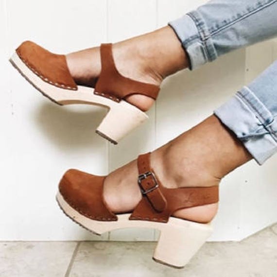 lotta from stockholm low wood clogs in brown oiled nubuck