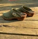 Swedish Clogs Classic Green Oiled Nubuck Leather with Strap by Lotta from Stockholm / Wooden / Handmade Mules / lottafromstockholm 