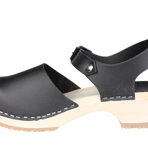 VEGAN Shoes Swedish Clogs by Lotta from Stockholm Scandinavian Wooden Clogs Low Heel Mary Jane Shoes Vegan Sandals