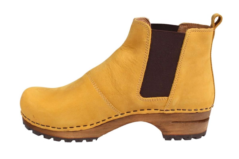 Lotta's Jo Womens Winter Boots Ankle Boots / Clog Boots in Mustard Soft Oil Leather by Lotta from Stockholm Wooden Clogs Boots image 9