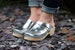 Swedish Clogs Sweden Classic Silver Leather by Lotta from Stockholm / Wooden Clogs / Handmade / Mules / Low Heel Shoes / lottafromstockholm 