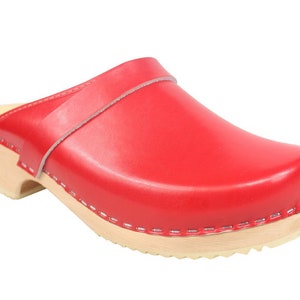 Swedish Clogs Sweden Classic Red PU Leather by Lotta From Stockholm ...