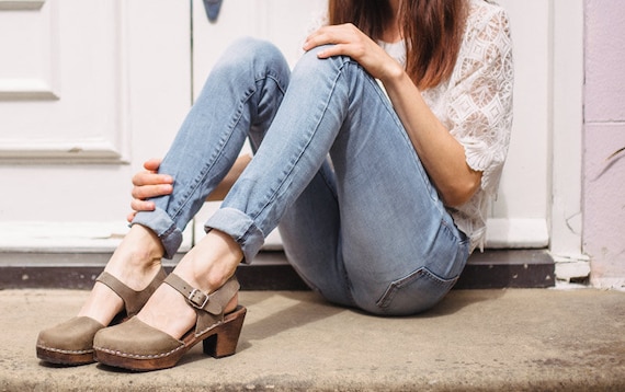Highwood Brown Wooden Clogs Swedish Clogs Highwood Taupe Oiled