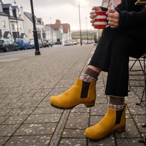 Lotta's Jo Womens Winter Boots Ankle Boots / Clog Boots in Mustard Soft Oil Leather by Lotta from Stockholm Wooden Clogs Boots image 3
