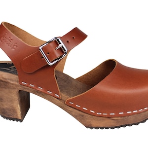 Swedish Clogs Highwood Cinnamon Leather by Lotta from Stockholm / Wooden Clogs / High Heel Mary Jane / Sweden / lottafromstockholm image 6