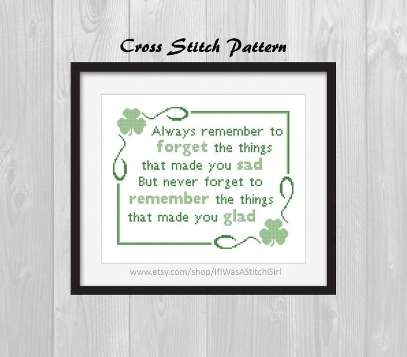 Irish Proverb Cross Stitch Pattern St. Patrick's Cross Etsy