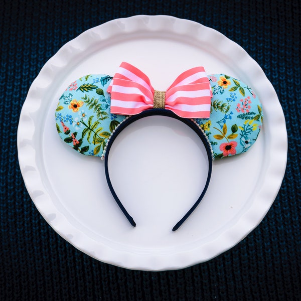 Mickey Ears Headband, Flower and Garden Ears, Floral Ears, Mickey Mouse Ears, Minnie Ears, Minnie Mouse Ears, Disney Ears, Disney Parks Ears