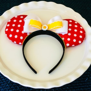 Mickey Ears Headband, Polka-dot Minnie Ears, Mickey Mouse Ears, Minnie Mouse Ears, Disney Ears, Minnie Ears, Red and White, Daisy
