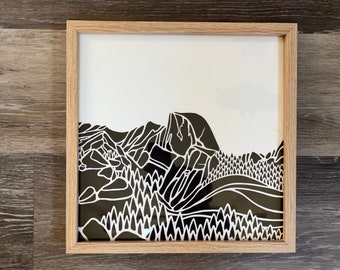 Half Dome, Yosemite, Sierra Nevada  minimalist art california