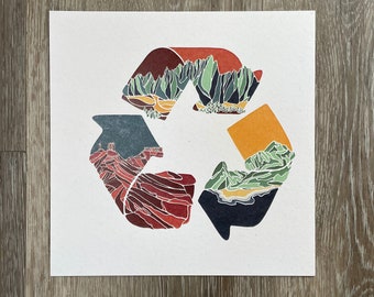 Recycle - mountain art, ocean art, desert art