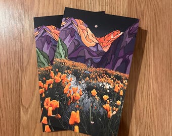Poppies - wildflower mountain journal notebook