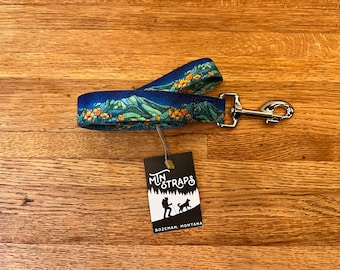 Dog Leash - MTN Straps dog spring wildflower poppies mountain art