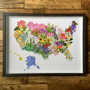 Carte des fleurs d'état