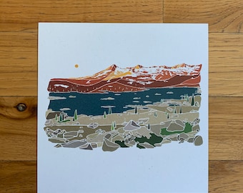 Lake Aloha - desolation wilderness minimalist mountain art