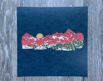High Alpine - mountain art, alpenglow, minimalist art