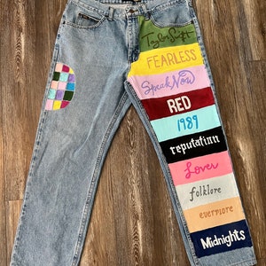 Handpainted Eras Tour Jeans (36x30 Size)