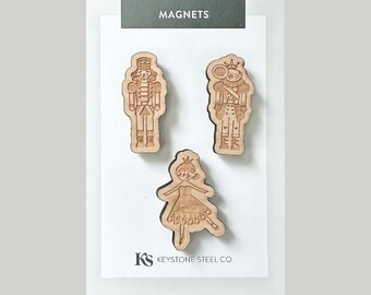 Imanes de Cascanueces de Navidad, paquete de 3